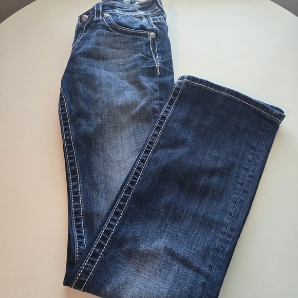 Miss Me Dark Blue Jeans with Silver Embellishments - Picture 2 of 4